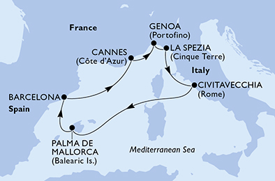 Itinerar plavby lodí - Řím plavba lodí
