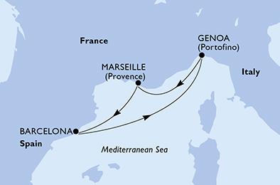 Itinerar plavby lodí - Plavba lodí Marseille