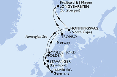Itinerar plavby lodí - Plavba lodí Molde